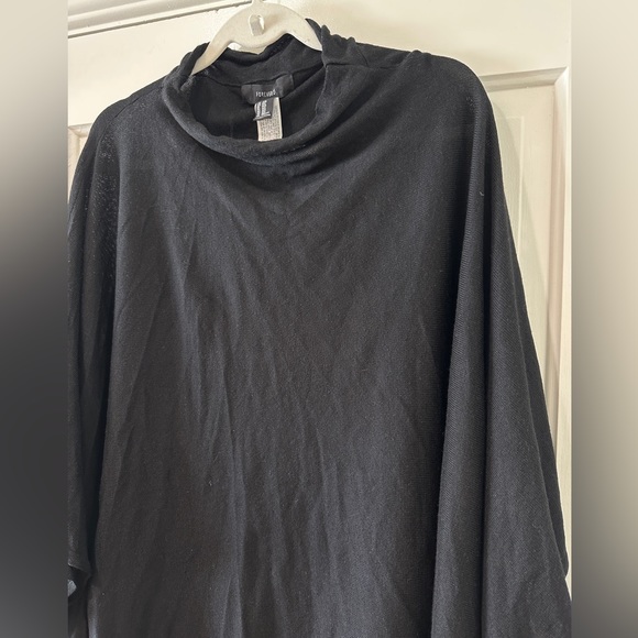 Forever 21 black crown neck slip over head poncho shawl wrap kaftan - Picture 5 of 8